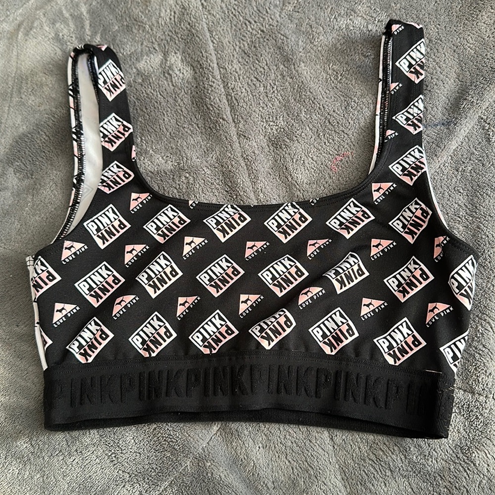 Pink sports bra